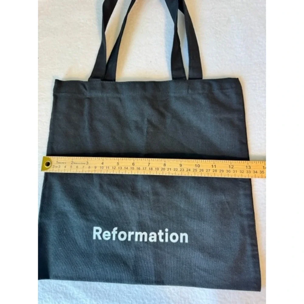 Reformation Black Canvas Tote Bag Logo Graphic Eco Friendly Reusable Bag